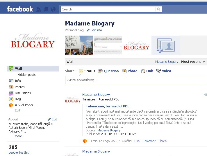 Madame Blogary pe Facebook